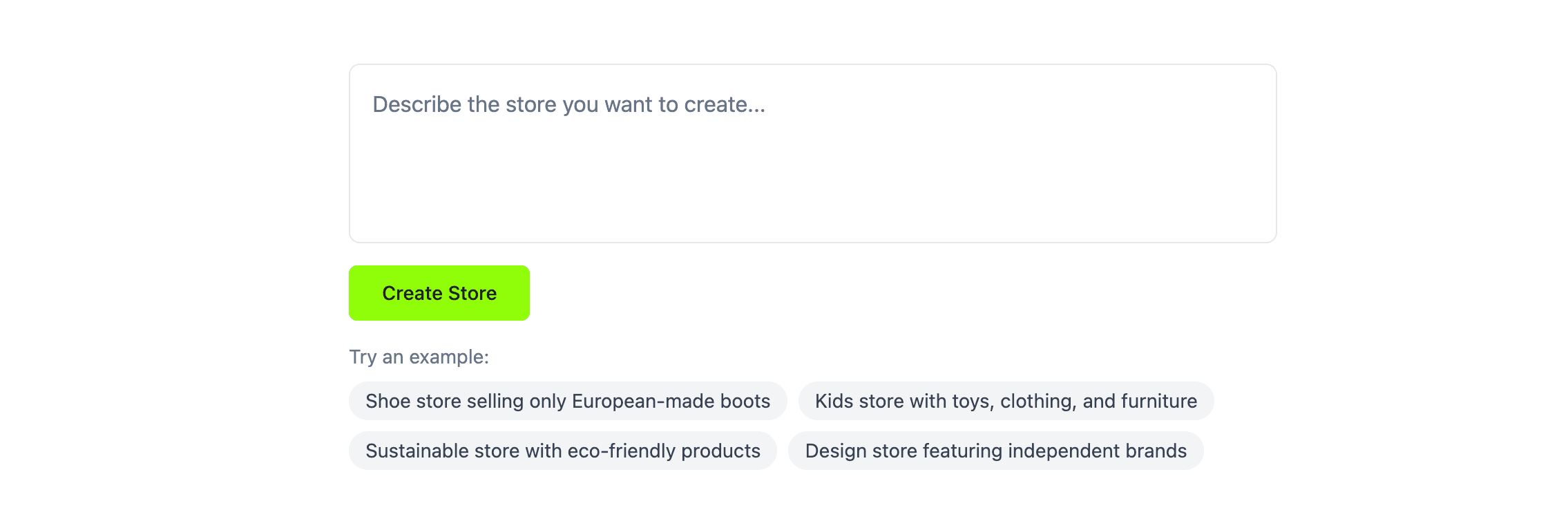 Build your Shopify store from the prompt